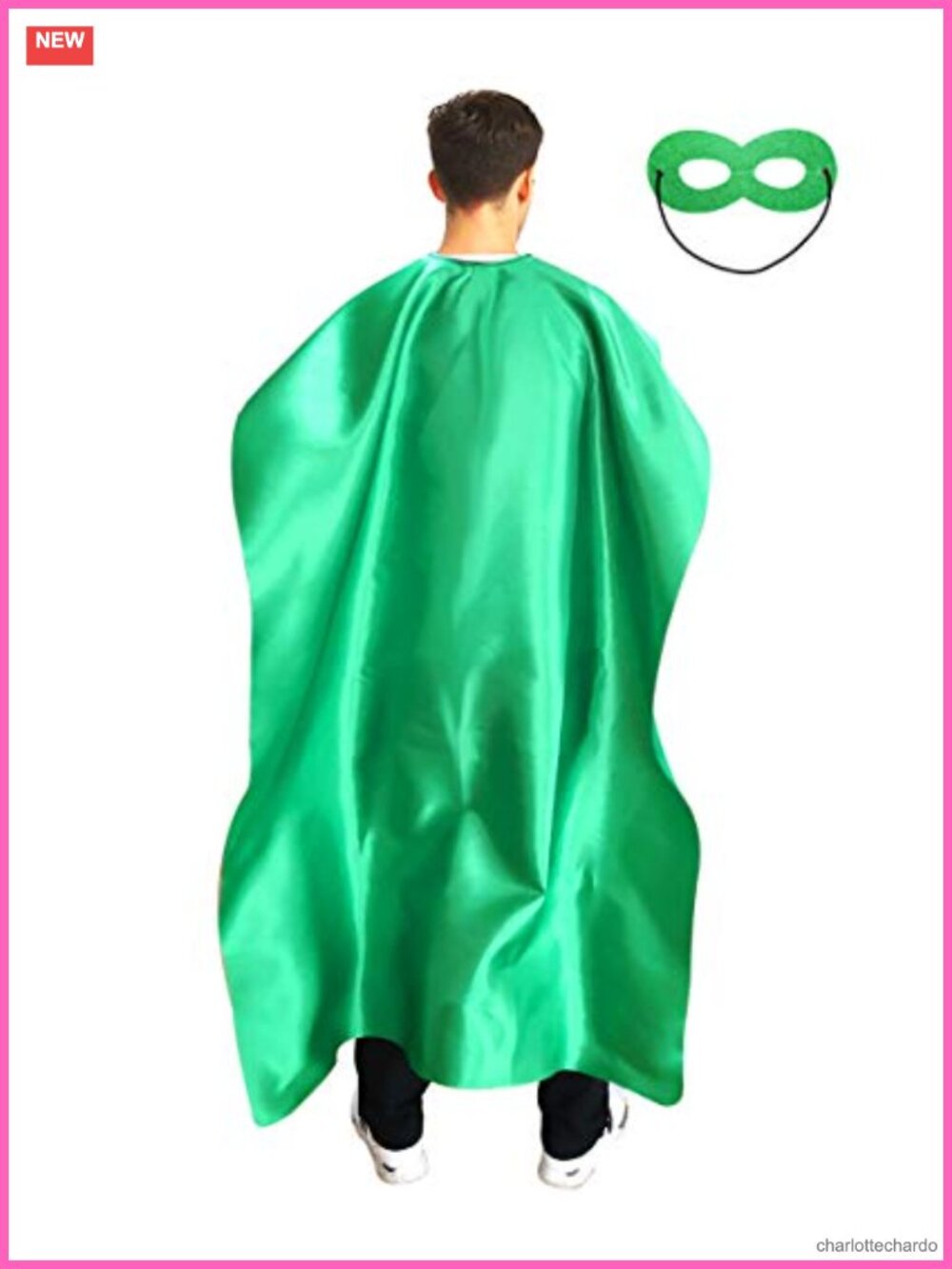 ADJOY Adult Superhero Cape Set Satin Felt Cape & Mask Cosplay Halloween